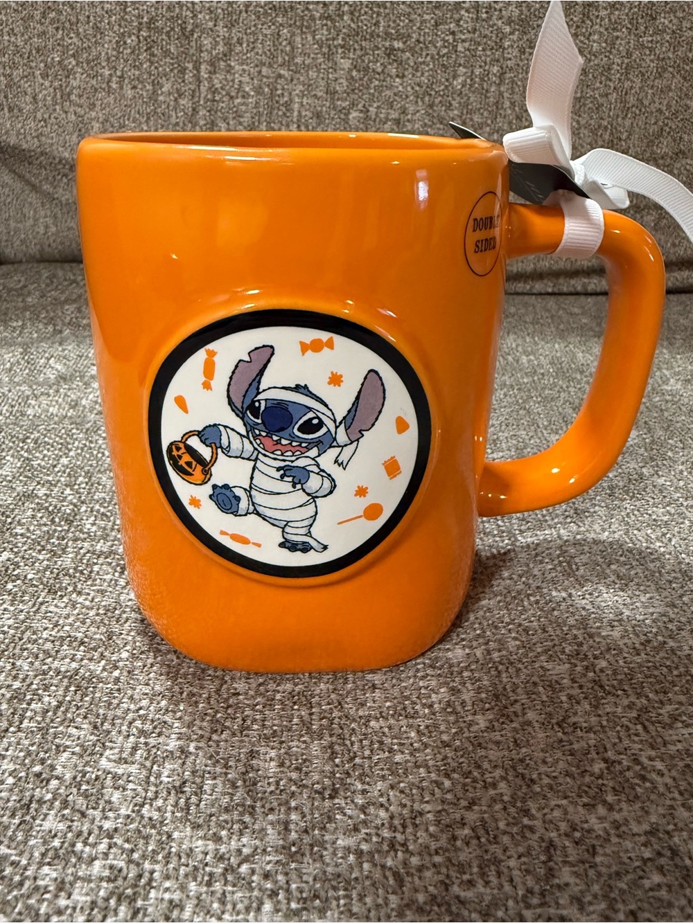 Disney Stitch Halloween Orange Ceramic Mug - Double Sided